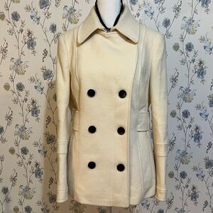 Women's Cream Double-Breasted Coat